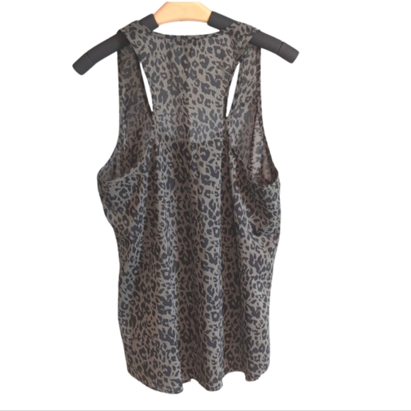 CHIC by Jacob Leopard Print Tank Top | Size M Brown Racerback Cami Blouse - Picture 4 of 6